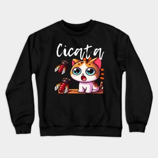 Cicata cicadas with cat Crewneck Sweatshirt